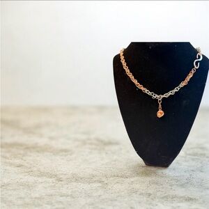 Convertible Two-Tone Chain Necklace • Wrap Bracelet • Handmade